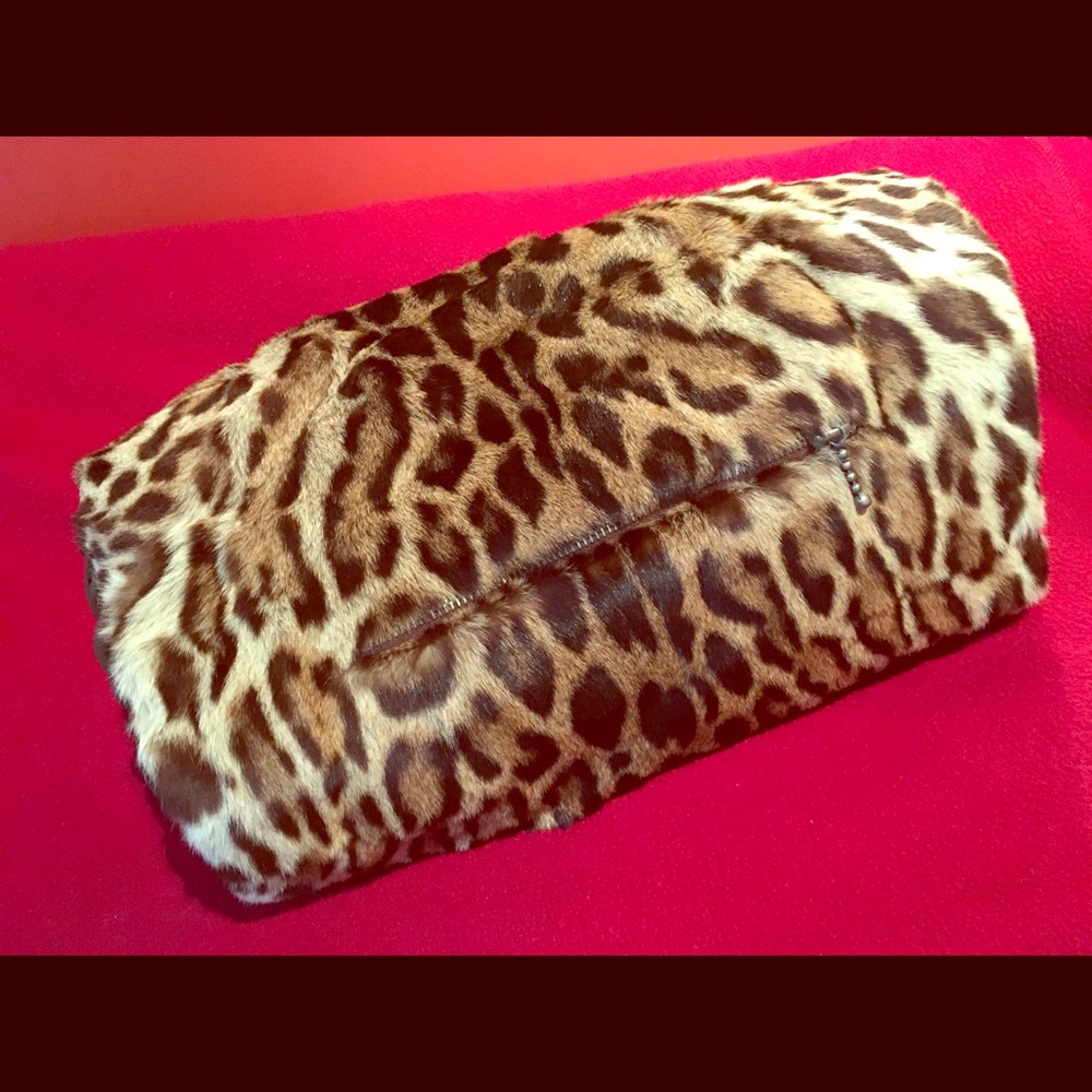 Genuine Leopard Fur Vintage Muff